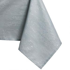 AmeliaHome Nappe de Table Effet Lotus déperlant Polyester Argenté Vesta 80x80 cm