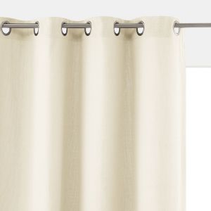 Rideau uni pur coton natté Panama Ecru Taille 180X140 cm;260X140 cm;350X140 cm