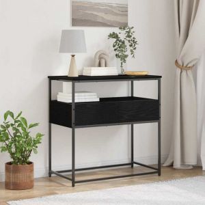VidaXL Table Console avec tiroir Ch&ecirc;ne noir 75 x 40 x 75 cm