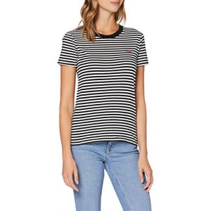 Levi's Perfect Tee T-Shirt, Raita Stripe Caviar, L Femme