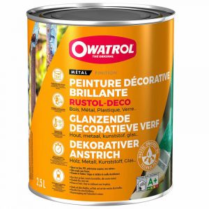 Owatrol Peinture antirouille décorative 2,5L brillante multi supports Rustol Deco Teinte: Brun RAL8028