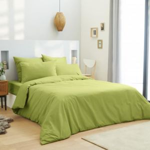 Univers d&eacute;cor Housse de couette anis 260 x 240 cm / 100% coton / 57 fils/cm&sup2; pour lit 2 places king size - vert