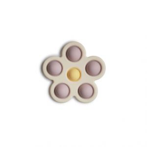 Mushie Pop-It Flower jouet Soft Lilac/Pale Daffodil/Ivory 1 pcs