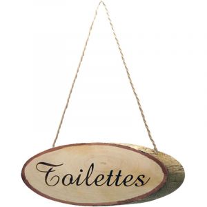 Signes Grimalt Plaque de porte toilettes en rondin de bois