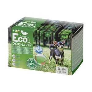 Croci Eco Dog Nappy - Couches pour chien mâle - Culotte pour chien pour pipi - Couches jetables pour chien biodégradables, anti-odeurs, 14 pièces, taille S, 30-39 CM
