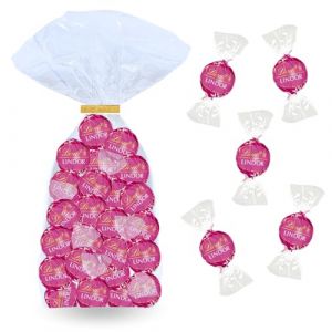 LINDT Assortiment de 40 bouch&eacute;es LINDOR au Chocolat au Lait Framboise 500 g de Chocolats &agrave; Partager entre Amis ou en Famille