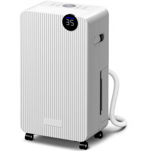 Homcom D&eacute;shumidificateur d'air - 12 L/jour - silencieux - r&eacute;servoir d'eau 2,1 L, &eacute;cran LED - ABS - 28x18,5x50,5cm - blanc