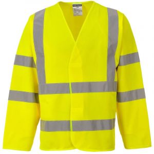 Portwest Gilet haute visibilité baudrier double ceinture manches longues Jaune L - XL