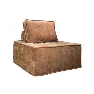 Oviala Fauteuil en tissu pour canapé modulable avec coussin terracotta