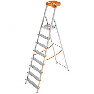 Colombo &Eacute;chelle 8 marches en aluminium avec rangement pour usage domestique et professionnel MOD.ATTICA