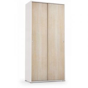 Armoire Multifonctionnelle Avec 4 &Eacute;tag&egrave;res R&eacute;glables Et Double Porte Coulissante
