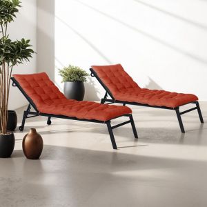Idmarket Lot de 2 coussins universels de transat ADAM 180 cm terracotta