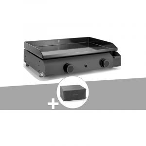 Forgeadour Plancha gaz Base 60 acier avec housse Noir