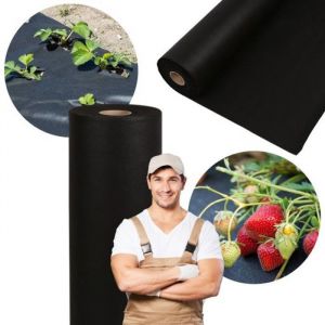 Géotextile Toile Anti-Mauvaises Herbes en Non tissé 150g/m2 NOIR UV 1,1m x25m
