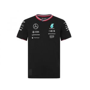 T-Shirt Team Driver Mercedes Amg Petronas Officiel Formule 1 Enfant Noir Taille 1/2 Ans (92cm)