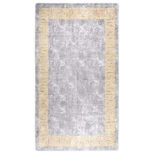 VidaXL Tapis lavable antid&eacute;rapant 190x300 cm Gris