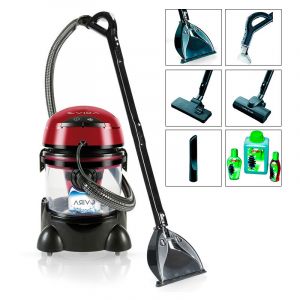 Mpm Aspirateur Eau et Poussières, Nettoyage des Sièges de Voiture, Tapis, Moquettes Vira 2400W Rouge 36371