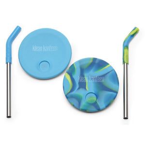 Image de Klean Kanteen Couvercle de paille pour enfant (2 unit&eacute;s) bleu vert