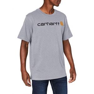 Carhartt Core Logo Workwear Short-Sleeve T-Shirt, Heather Grey, XS Homme