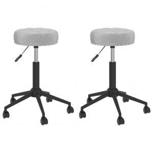 Image de VidaXL Chaises Pivotantes ¿¿ D?Ner 2 Pcs Gris Velours