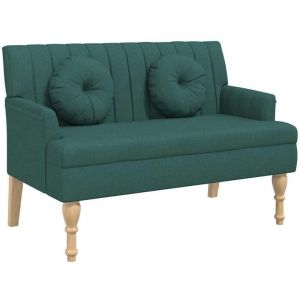 VidaXL Banc avec coussins vert foncé 113x64,5x75,5 cm tissu