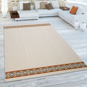 Tapis D'Ext&eacute;rieur Pour Terrasse Et Balcon, Motif G&eacute;om&eacute;trique, Moderne, Beige 120x170 cm - Paco Home