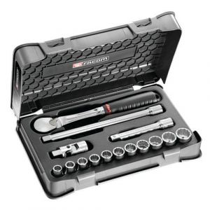 Facom Coffret douilles 1/2" 12 pans en pouces - 15 pi&egrave;ces SL.161-1P12U