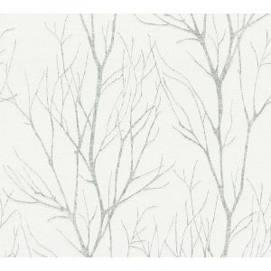 Image de Papier peint nature 372602 GU papier peint intissé légèrement texturé avec un dessin nature mat blanc gris 5,33 m2 Profhome