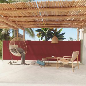 Image de VidaXL Auvent Lat&iquest;&iquest;Ral R&iquest;&iquest;Tractable De Patio 140x600 Cm Rouge