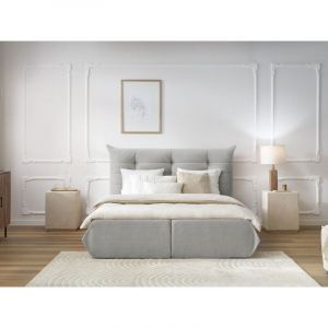 Image de Bobochic Lit Lit coffre Lit coffre clothilde 140x190 Gris clair - Gris clair