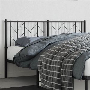 VidaXL T&ecirc;te De Lit M&eacute;tal Noir 150 Cm