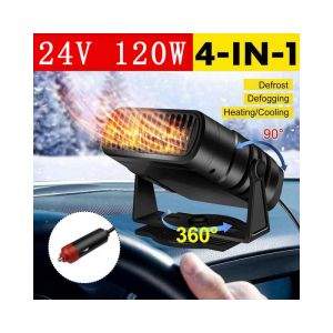 Merkmak - Chauffage Portable 4 en 1 pour voiture 24V 120W ventilateur de chauffage et de refroidissement, pour pare-brise, desembuage, degivreur