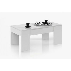 Pegane Table Basse modulable coloris blanc artic - 45 x 100 x 50 cm