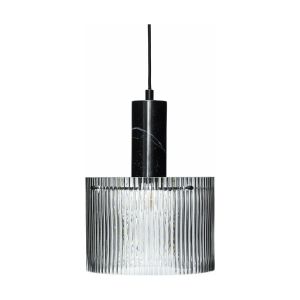 Suspension rond en verre noir 25cm Revolve - Hübsch