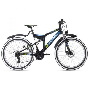 KS Cycling VTT tout suspendu 26 Zodiac noir-vert TC 48 cm