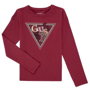 Guess T-shirt enfant LS T-SHIRT W/SEQUINS Bordeaux - Taille 8 ans,12 ans,14 ans,16 ans