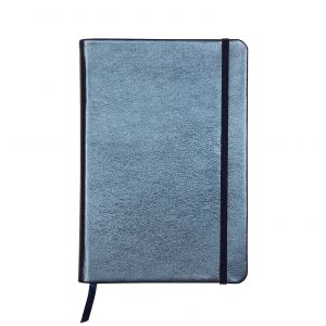 Clairefontaine 400103C - Carnet Cuiris&eacute; A5, 144p./72 feuilles 90 g/m&sup2; broch&eacute;es, couv. rigide coloris indigo, lign&eacute;