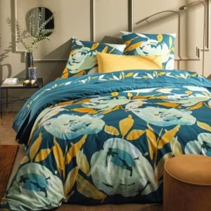 Terre de Nuit Parure de lit Suzie 240x220 cm - Bleu canard