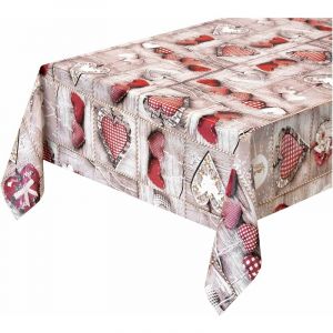 Emmevi Mv S.p.a. - Nappe de Cuisine AntiTaches Moderne Tissu Ciré Plastifié Housse de Table de Protection Shabby Chic - 140x140 cm