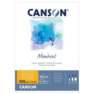 Canson Bloc de papier aquarelle 'Montval', A4, 50 feuilles
