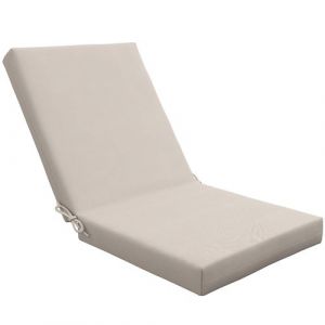 Outsunny Lot de 2 coussins galettes de chaise de jardin - dim. 112L x 51l x ép. 8 cm - cordons attache - polyester déperlant beige