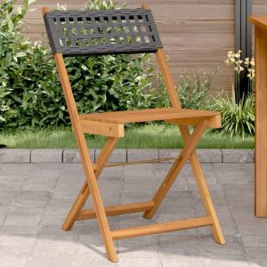 VidaXL Chaises de bistrot lot de 2 noir bois massif d acacia et rotin