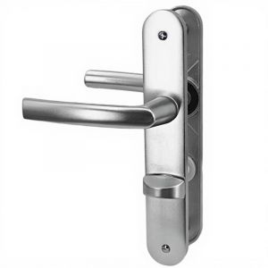 Bricard - Paire de poignees de porte toilette plaques en aluminium 234 mm verrou voyant condamnation