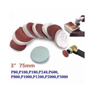 TEMPSA 100Pcs Papier de Verre Ponçage Polissage Disque Abrasif 75mm