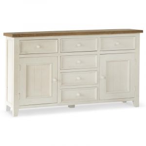 Décoration d'Autrefois Buffet 6 tiroirs bois blanc - bréanna