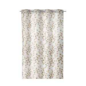 Wadiga Rideau Voilage &agrave; &OElig;illets Feuillage Beige - Longueur 260cm