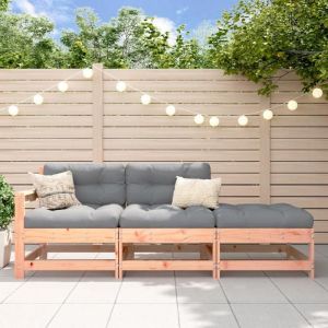 VidaXL Salon De Jardin 3 Pcs Bois Massif Douglas