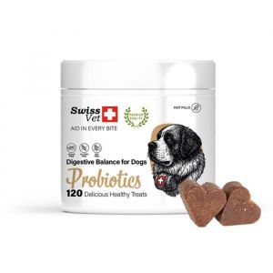 Compl&eacute;ment Alimentaire pour Chien - SwissVet - Probiotique - Soutien digestif - 60 Bouch&eacute;es Naturelles