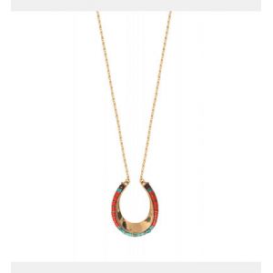 Satellite Collier sautoir festif turquoise perles du Japon I rouge Multicolore