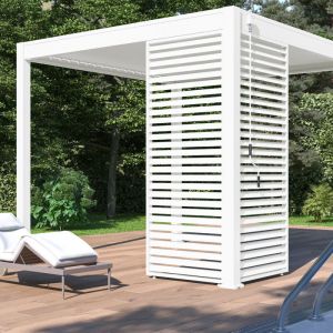 Panneau brise-vue ventelles horizontales 1M Ombréa - Blanc